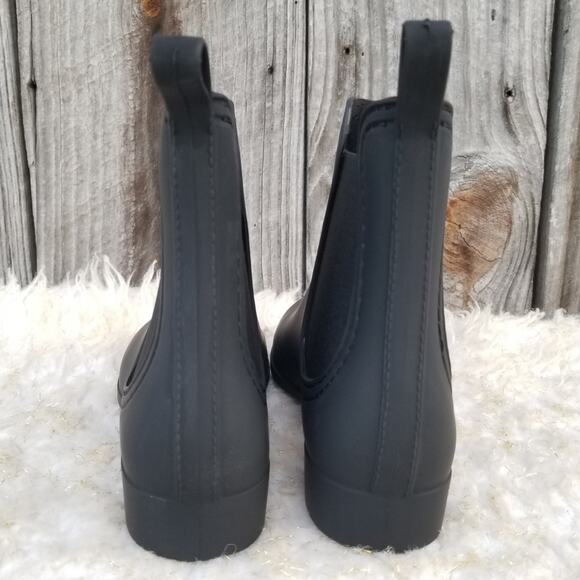 Black Rainboots Jeffrey Campbell Chelsea Forecast Waterproof Boots Size 10 NWT - Picture 6 of 14